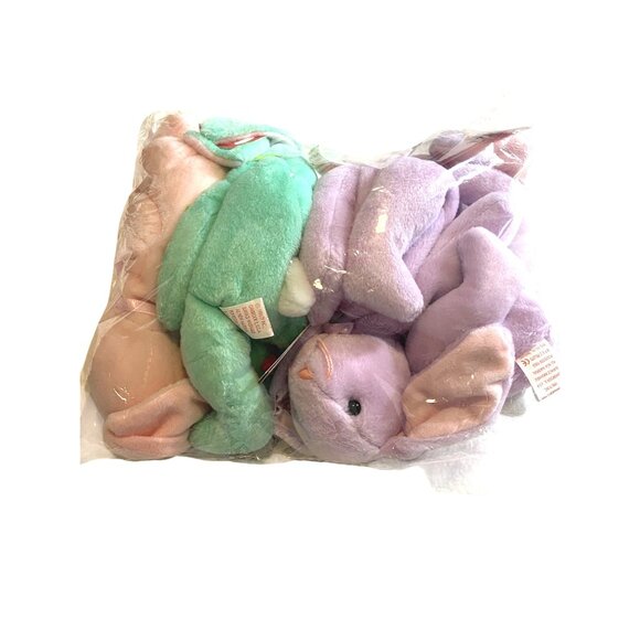 Ty Beanie Babies Hoppity Floppity Hippity Plush Bunny Lot - Picture 12 of 12